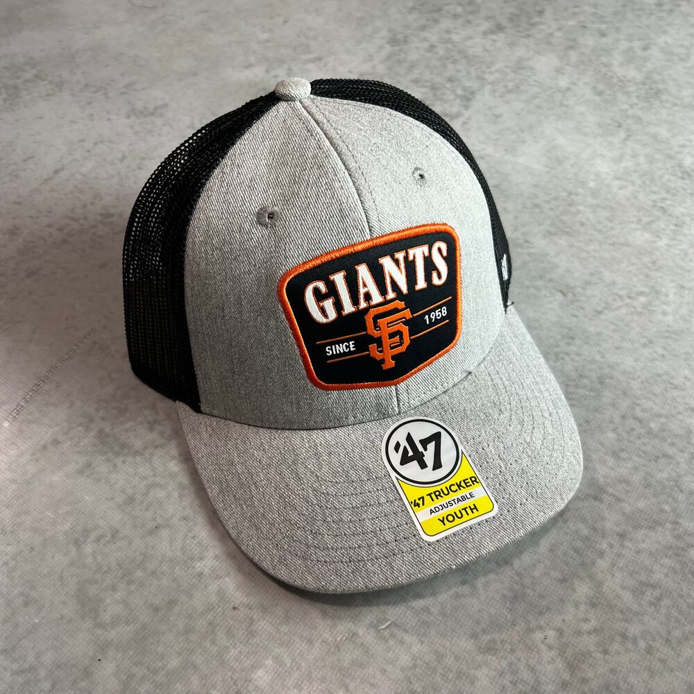 San Francisco Giants '47 Youth Charcoal Slate Trucker Snapback Hat Kids